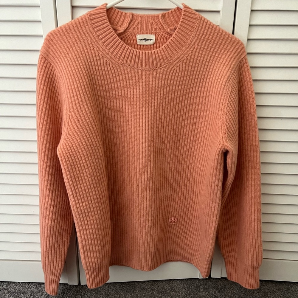 Knit Tory Burch sweater, salmon color